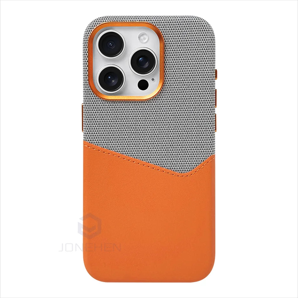 Magnetic Leather Card Holder Case for iPhone
